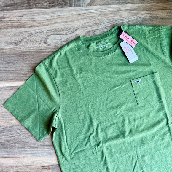Vineyard Vines Large Lightweight Cotton Crewneck Tee Olive Green - Picture 3 of 9